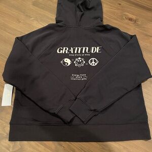 Spiritual Gangster KIND Everyday Black Full Zip Hoodie Women Size L